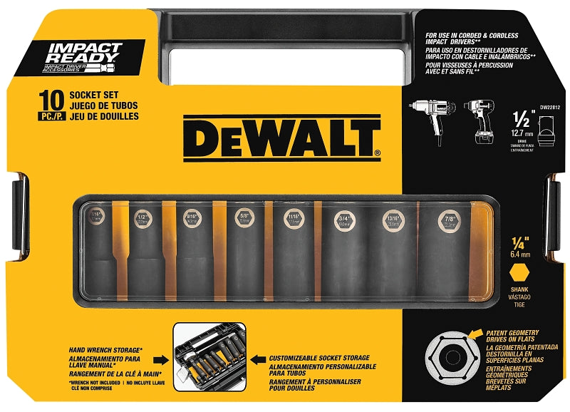 DeWALT IMPACT READY DW22812 Socket Set