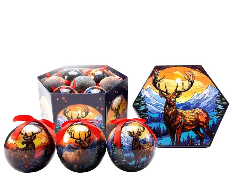 Santas Forest 99009 Ornament Box Set, 10 in H, PVC, Blue/White, Pack of 12
