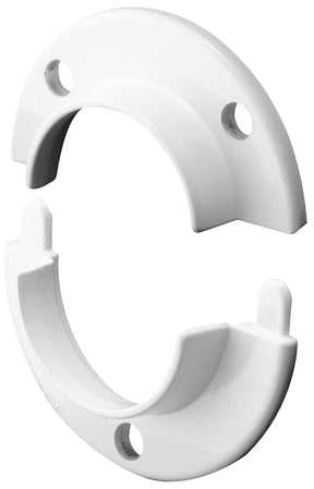 Prime-Line N 7050 Closet Pole Socket, For: 1-3/8 in Closet Pole, Zinc, White