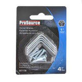 ProSource CB-B01-C4PS Corner Brace, 1 in L, 1 in W, 1/2 in H, Steel, Zinc-Plated, 1.8 mm Thick Material