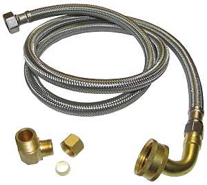 Plumb Pak PP23834 Dishwasher Connector, 3/8 in, Stainless Steel