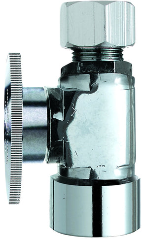 Plumb Pak PP53-1PCLF Shut-Off Valve, 1/2 x 1/2 in Connection, FIP x Compression, Quarter-Turn Actuator, Brass Body