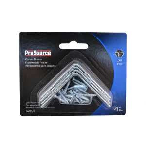 ProSource CB-B02-C4PS Corner Brace, 2 in L, 2 in W, 5/8 in H, Steel, Zinc-Plated, 1.8 mm Thick Material
