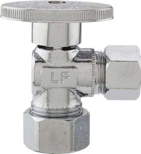 Plumb Pak PP62-1PCLF Shut-Off Valve, 5/8 x 1/2 in Connection, Compression, Quarter-Turn Actuator, Brass Body