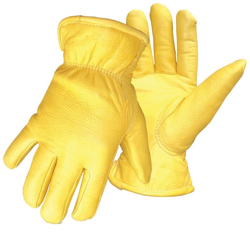 Boss 7185L Gloves, Men's, L, Elastic Cuff, Yellow