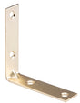 ProSource CB-S015-C4PS Corner Brace, 1-1/2 in L, 1-1/2 in W, 1/2 in H, Steel, Bright Brass, 1.8 mm Thick Material
