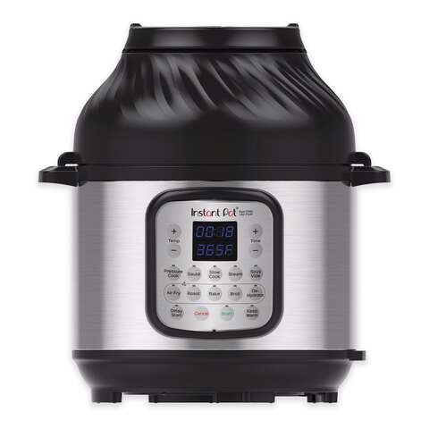 Instant Duo Crisp Stainless Steel Pressure Cooker 8 qt Black/Silver