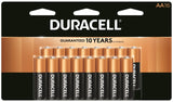 Duracell COPPERTOP MN1500 Series MN1500B16 Battery, 1.5 V Battery, AA Battery, Alkaline, Manganese Dioxide, 16/PK