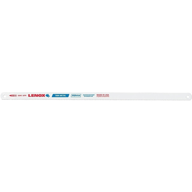 Lenox 20146V232HE Hacksaw Blade, Tuff Teeth, Bi-Metal, 1/2 in W, 12 in L, 32 TPI, Steel Cutting Edge, 10/PK