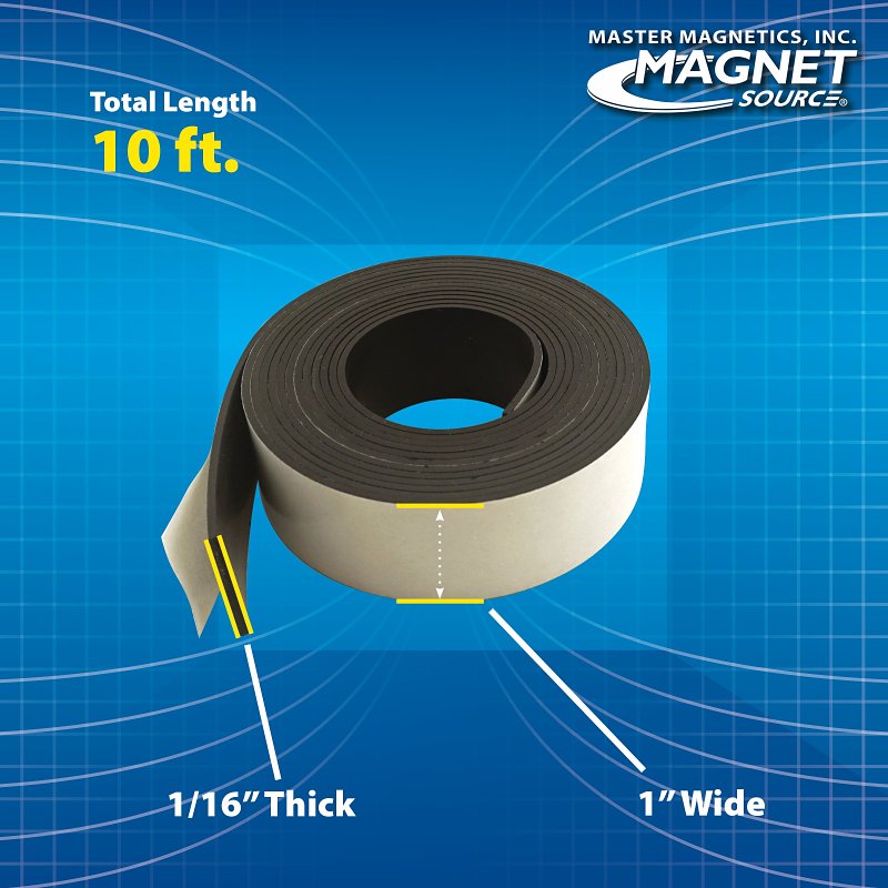 Magnet Source 07019 Magnetic Tape, 10 ft L, 1 in W