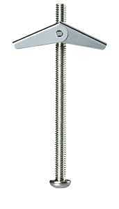 Cobra Anchors 085Y Spring Toggle Bolt, 2 in L, Steel, 95 lb, 3/PK