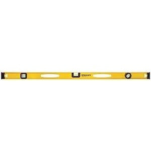 STANLEY 42-328 I-Beam Level, 48 in L, 3-Vial, 2-Hang Hole, Non-Magnetic, Black/Yellow, Aluminum