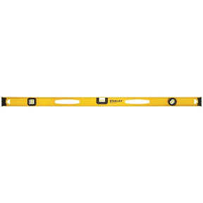 STANLEY 42-328 I-Beam Level, 48 in L, 3-Vial, 2-Hang Hole, Non-Magnetic, Black/Yellow, Aluminum