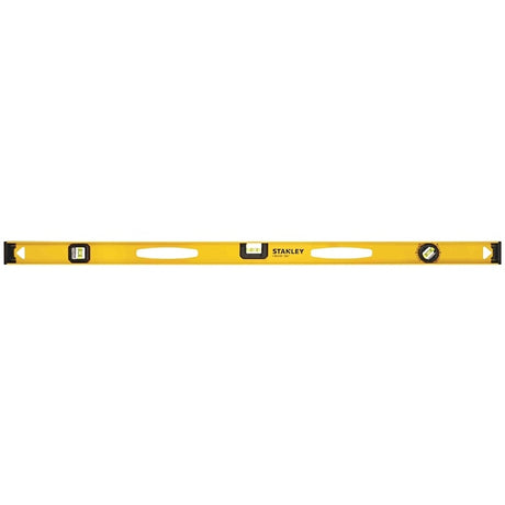 STANLEY 42-328 I-Beam Level, 48 in L, 3-Vial, 2-Hang Hole, Non-Magnetic, Black/Yellow, Aluminum