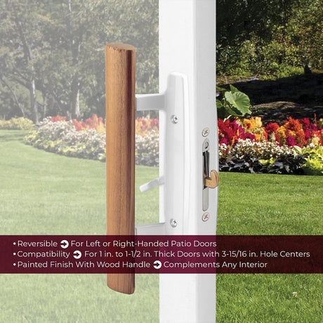 Prime-Line C 1204 Door Pull Set, 2-1/8 in W, 1-13/16 in D, Wood, Painted