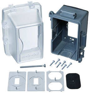 Red Dot CKPM Cover, Lockable, 6-5/32 in L, 4-11/16 in W, Rectangular, 1-Gang, Clear, Polycarbonate