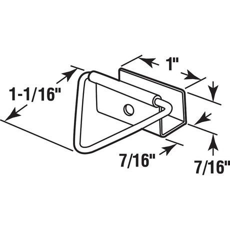 Prime-Line PL 7762 Bottom Latch with Screw, Aluminum, Mill, Silver, For: 7/16 in Screen Frames