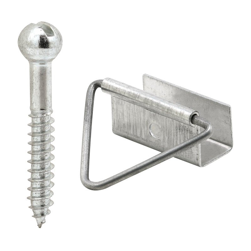 Prime-Line PL 7762 Bottom Latch with Screw, Aluminum, Mill, Silver, For: 7/16 in Screen Frames