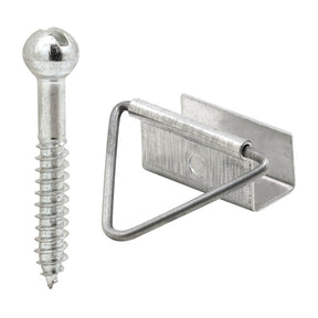 Prime-Line PL 7762 Bottom Latch with Screw, Aluminum, Mill, Silver, For: 7/16 in Screen Frames