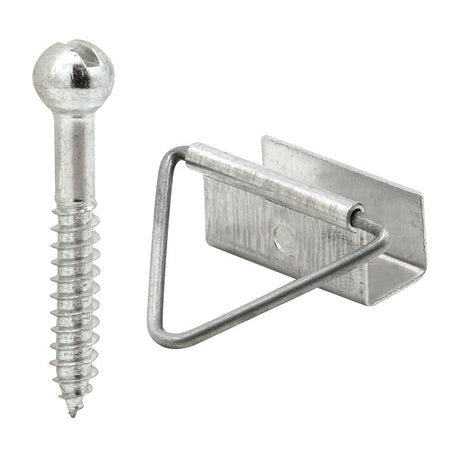 Prime-Line PL 7762 Bottom Latch with Screw, Aluminum, Mill, Silver, For: 7/16 in Screen Frames