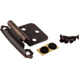 KasaWare KFHO-A-ORB2 Hinge, Oil-Rubbed Bronze, Self-Closing, Overlay Hinge, 2/PK
