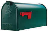 Gibraltar Mailboxes Elite Series E1100G00 Mailbox, 800 cu-in, Steel, Powder-Coated, 6.9 in W, 20.1 in D, 8.9 in H, Green
