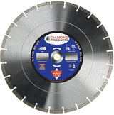 Diamond Products 85261 Circular Saw Blade, 14 in Dia, Diamond Cutting Edge, Universal Arbor