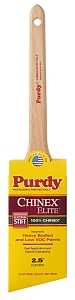 Purdy 144080925 Trim Brush, Natural Hardwood Handle, 2-1/2 in W, Angular Brush, Nylon Bristle, Rat Tail Handle