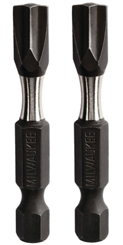 Milwaukee 48-32-4443 Power Bit, #1, #2 Drive, ECX Drive, 1/4 in Shank, Hex Shank, 2 in L, Carbon Steel