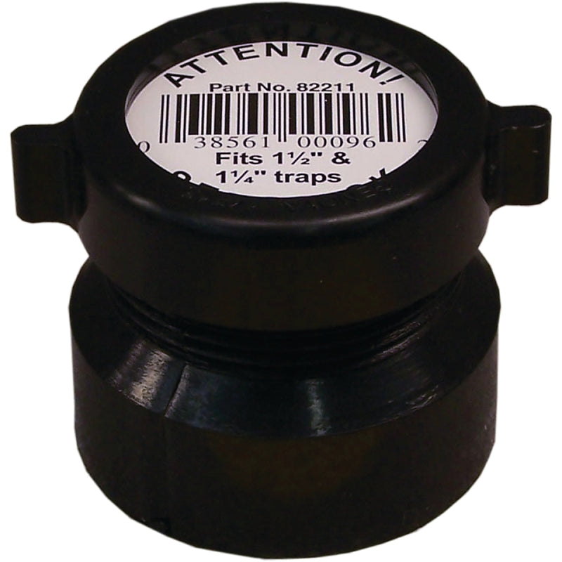 Capped Trap Adapter Canplas 102851ABC Trap Pipe Adapter, 1-1/2 in, Hub x Slip, ABS, Black ...