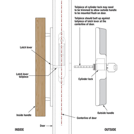 Prime-Line E 2000 Cylinder Replacement, Brass, Chrome, For: 1-1/4 in THK Glass Sliding Doors