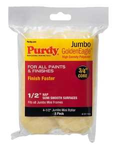Purdy 140624023 Roller Cover, 1/2 in Thick Nap, 4-1/2 in L, Polyester Cover