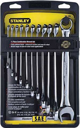 STANLEY 94-385W Wrench Set, 11-Piece, Steel, Polished Chrome, Specifications: SAE Measurement