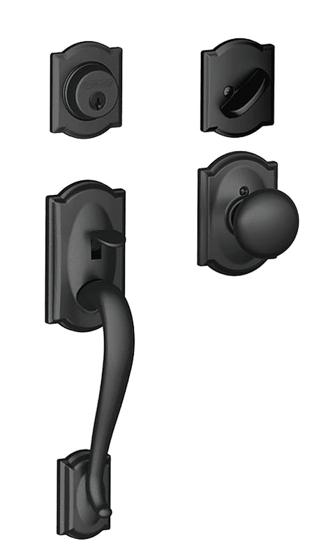 Schlage F Series F60 CAM 622 PLY Combination Lockset, Mechanical Lock, Knob Handle, Round Design, Matte Black, Yes