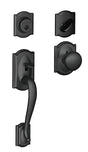 Schlage F Series F60 CAM 622 PLY Combination Lockset, Mechanical Lock, Knob Handle, Round Design, Matte Black, Yes