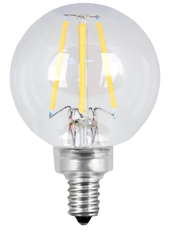Feit Electric BPG1640/927CA/FIL/2 Filament LED Bulb, Globe, G16-1/2 Lamp, 40 W Equivalent, E12 Candelabra Lamp Base