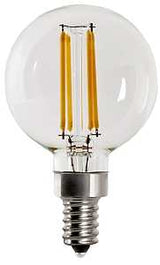 Feit Electric BPG1640950CAFIL/2 Filament LED Bulb, Globe, G16-1/2 Lamp, E12 Candelabra Lamp Base, Dimmable, Daylight, Pack of 6