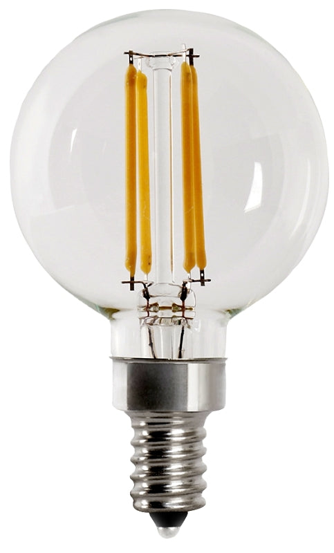 Feit Electric BPG1640950CAFIL/2 Filament LED Bulb, Globe, G16-1/2 Lamp, E12 Candelabra Lamp Base, Dimmable, Daylight, Pack of 6