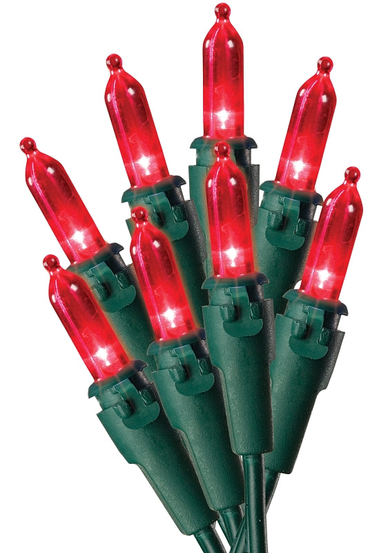 Sylvania W11L1258 Light Set, Christmas, 120 V, 4.8 W, LED Lamp, Red Lamp, 25,000 hr Average Life
