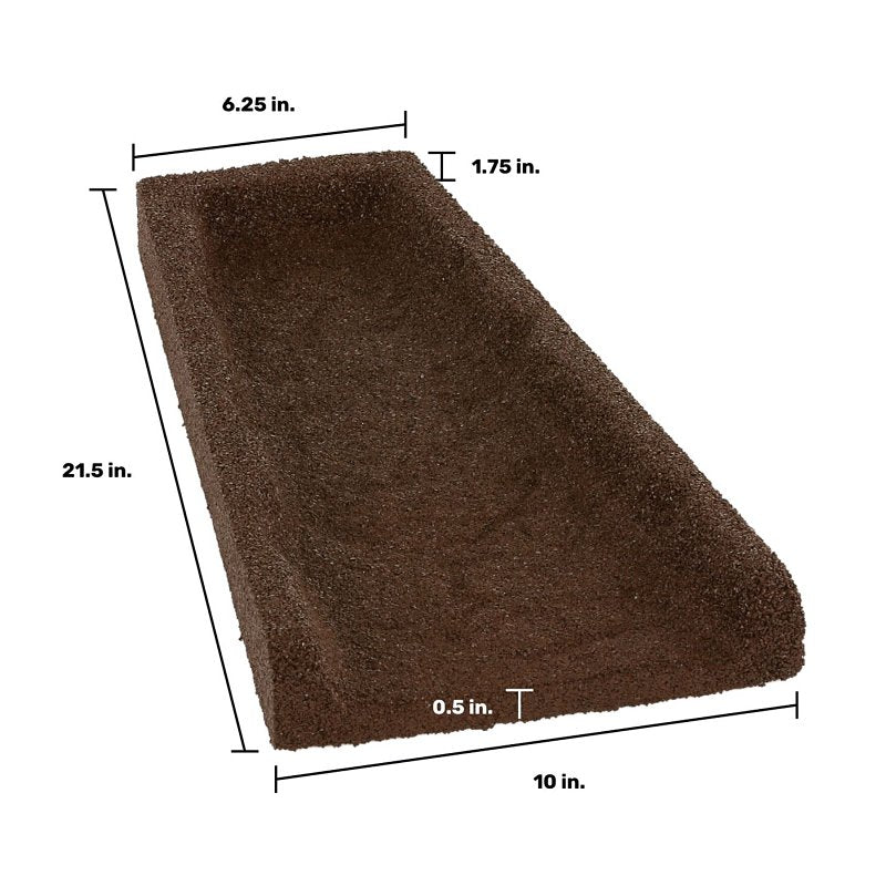 GroundSmart GSSBBN6 Landscape Splash Block, 1.8 ft L, 10 in W, Rubber, Brown