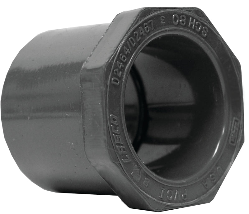 IPEX 036604 Reducer Bushing, 3/4 x 1/2 in, Spigot x Socket, PVC, SCH 80 ...