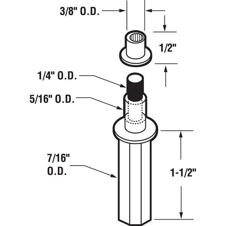 Prime-Line N 6545 Door Pivot, 50 lb, Plastic