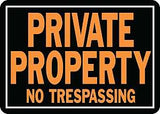 Hy-Ko Hy-Glo Series 848 Identification Sign, Rectangular, PRIVATE PROPERTY NO TRESPASSING, Fluorescent Orange Legend, Pack of 12