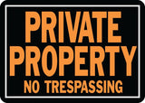 Hy-Ko Hy-Glo Series 848 Identification Sign, Rectangular, PRIVATE PROPERTY NO TRESPASSING, Fluorescent Orange Legend, Pack of 12