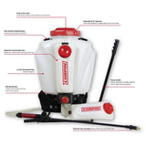 Chapin 63950 Backpack Sprayer, 4 gal Tank, Polyethylene Tank, 48 in L Hose, Adjustable Nozzle