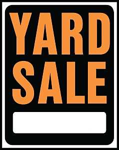 Hy-Ko Hy-Glo Series SP-111 Jumbo Identification Sign, YARD SALE, Fluorescent Orange Legend, Plastic, Pack of 5