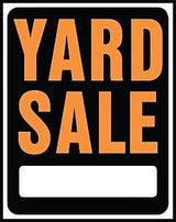 Hy-Ko Hy-Glo Series SP-111 Jumbo Identification Sign, YARD SALE, Fluorescent Orange Legend, Plastic, Pack of 5