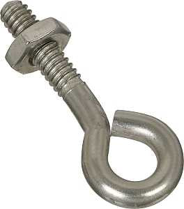 National Hardware N221-556 Eye Bolt, #10-24 Thread, Coarse Thread, 3/4 in L Thread, 0.28 in ID Dia Eye, 0.91 in L Shank, Pack of 10