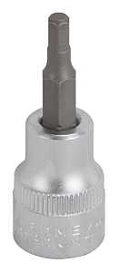 Vulcan 3506005120 Hex Bit Socket, 4 mm Tip, 3/8 in Drive, Chrome, 1-7/8 in OAL