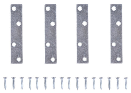 ProSource MP-Z04-C4PS Mending Plate, 4 in L, 7/8 in W, Steel, Screw Mounting